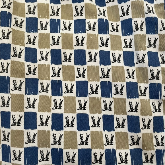 Barn Fly Western Rodeo Ranch Farm Country Cowgirl Boot Checkered Button Up Shirt - Picture 2 of 4